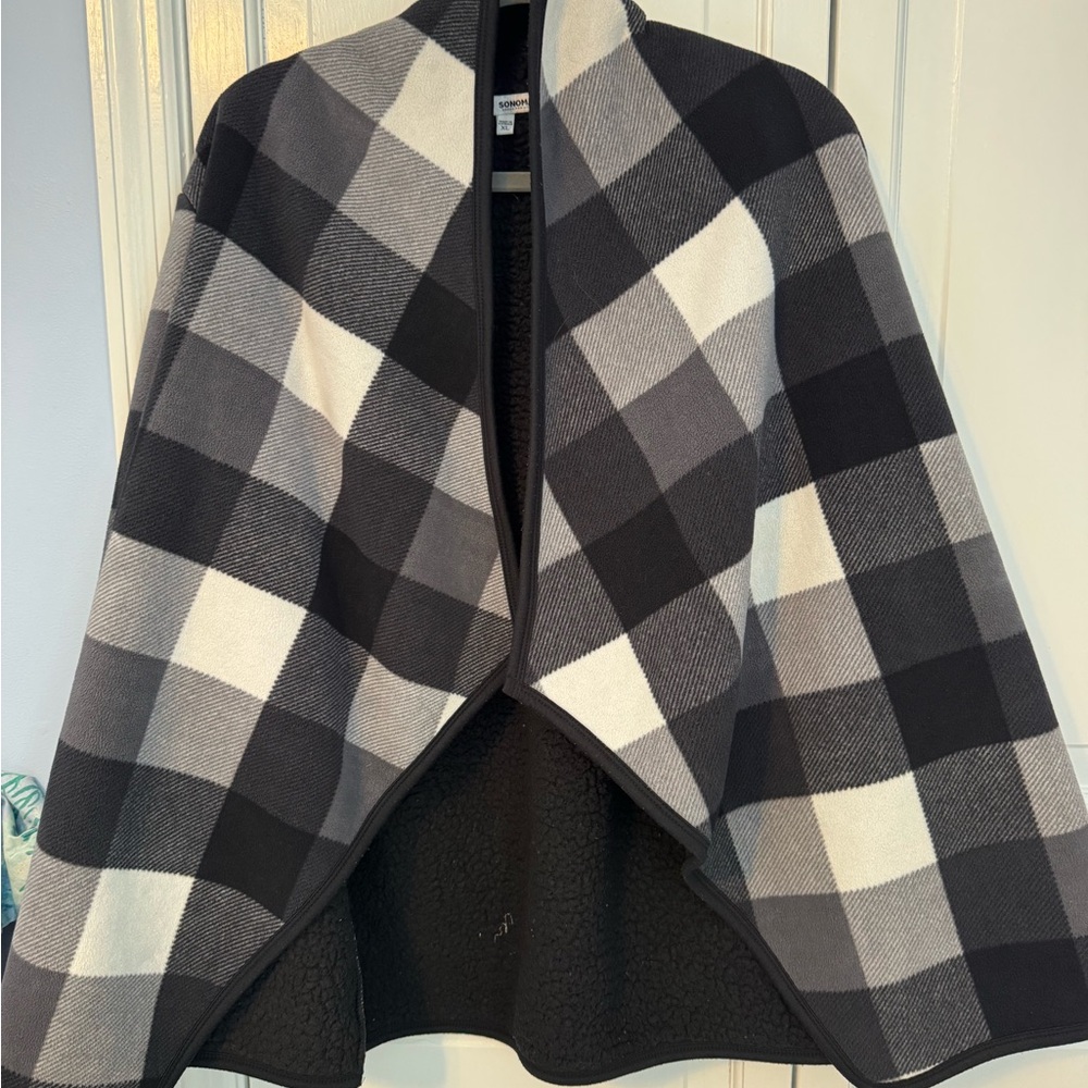 Trendy Sheek Cozy Plaid Open Front Women's Jacket. Like New. XL - Picture 4 of 13